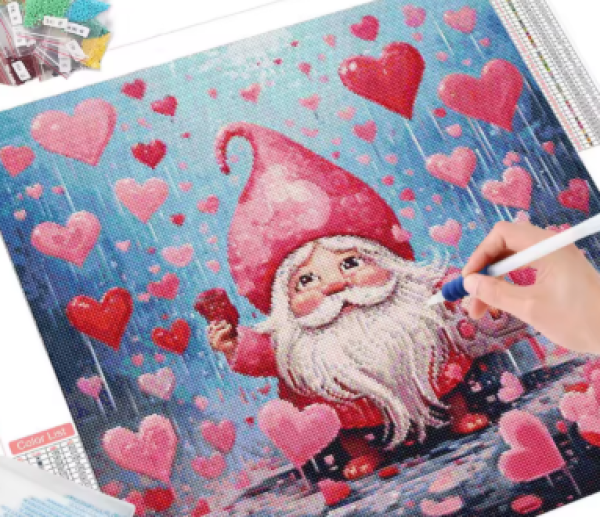 Diamond Painting Zwerg mit Herzen